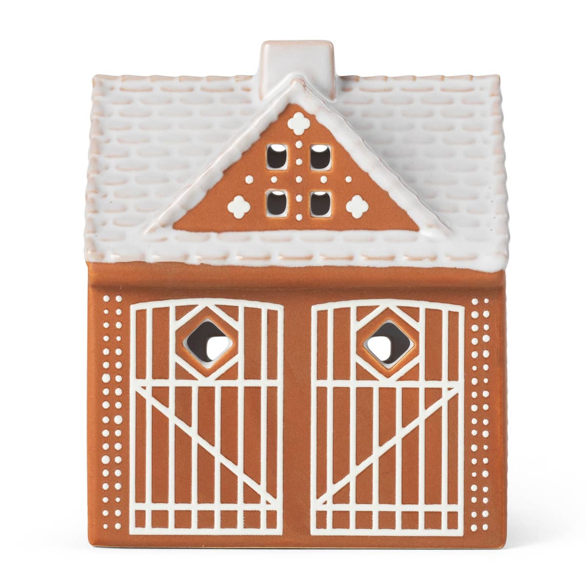Gingerbread julstall ljushus, brun