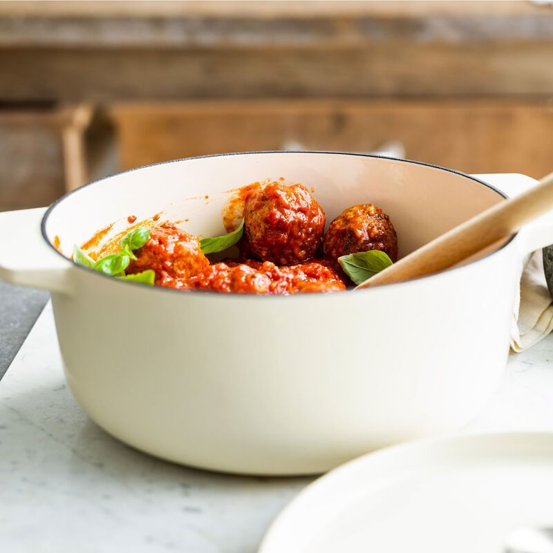 Støpejernsgryte 26 cm/5,2 liter, almond cream