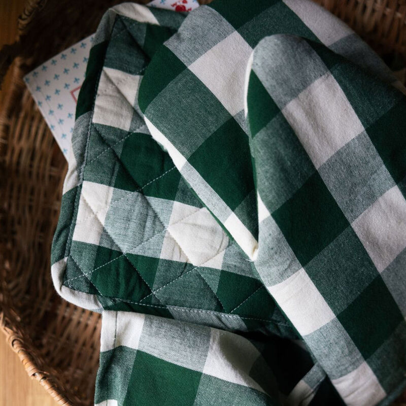 Elsa grydelap 30×13 cm, grøn/beige