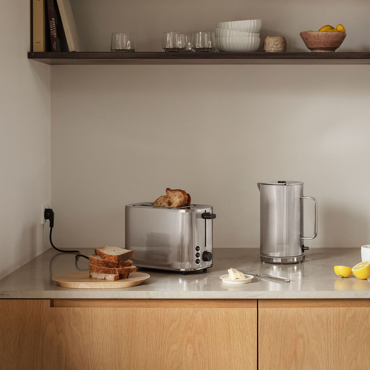 Georg Jensen Bernadotte brødrister, blankpoleret