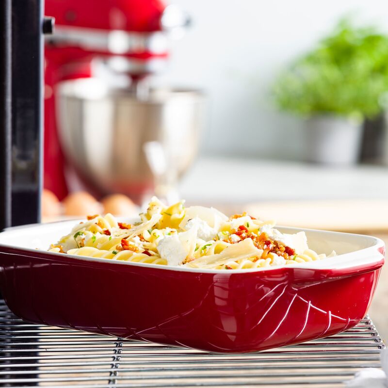 Ugnsform med lock 33x19,5x7,5 cm, röd