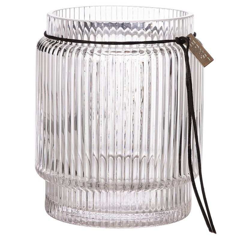 Glasvas med randig struktur, 14,8 cm