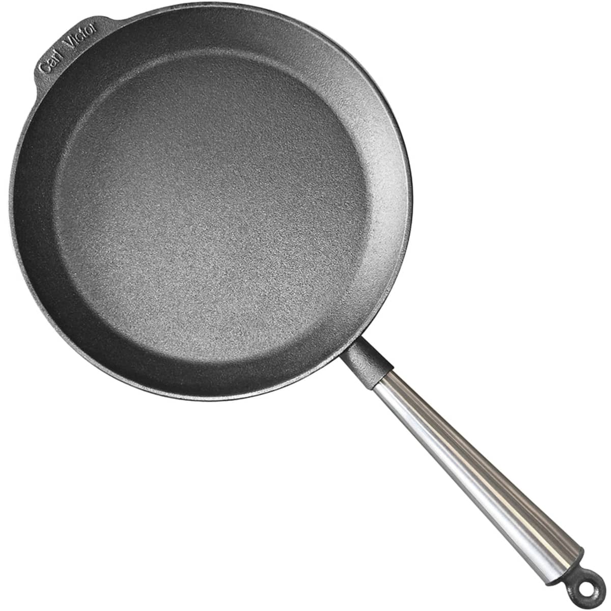 Stekepanne i støpejern 28 cm, stålhåndtak