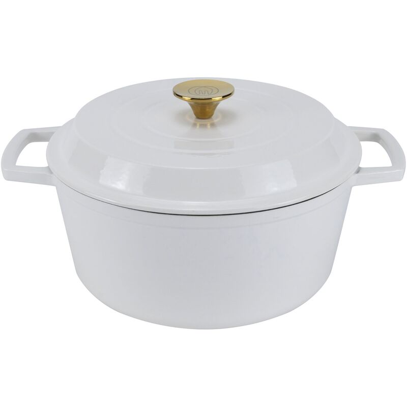 Støbejernsgryde 5 liter, hvid