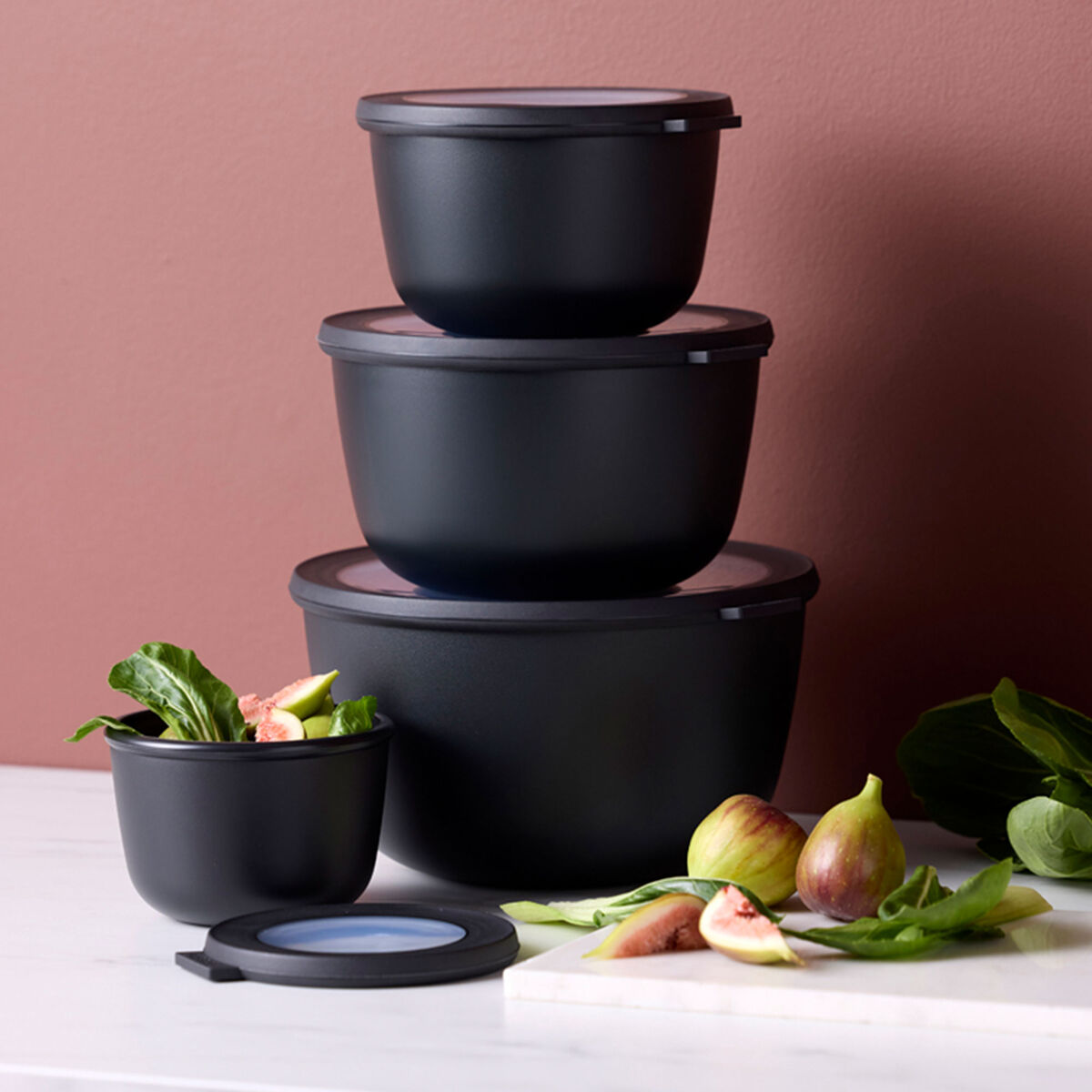 Cirqula bollesett høy 4 stk, svart