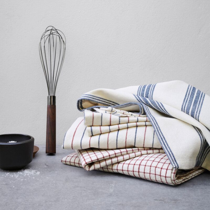 kökshandduk 50x70 cm, blå/terracotta