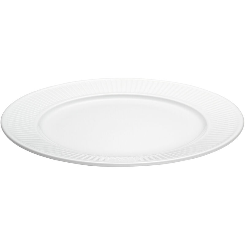Hvid Plissé tallerken, Ø 22 cm.