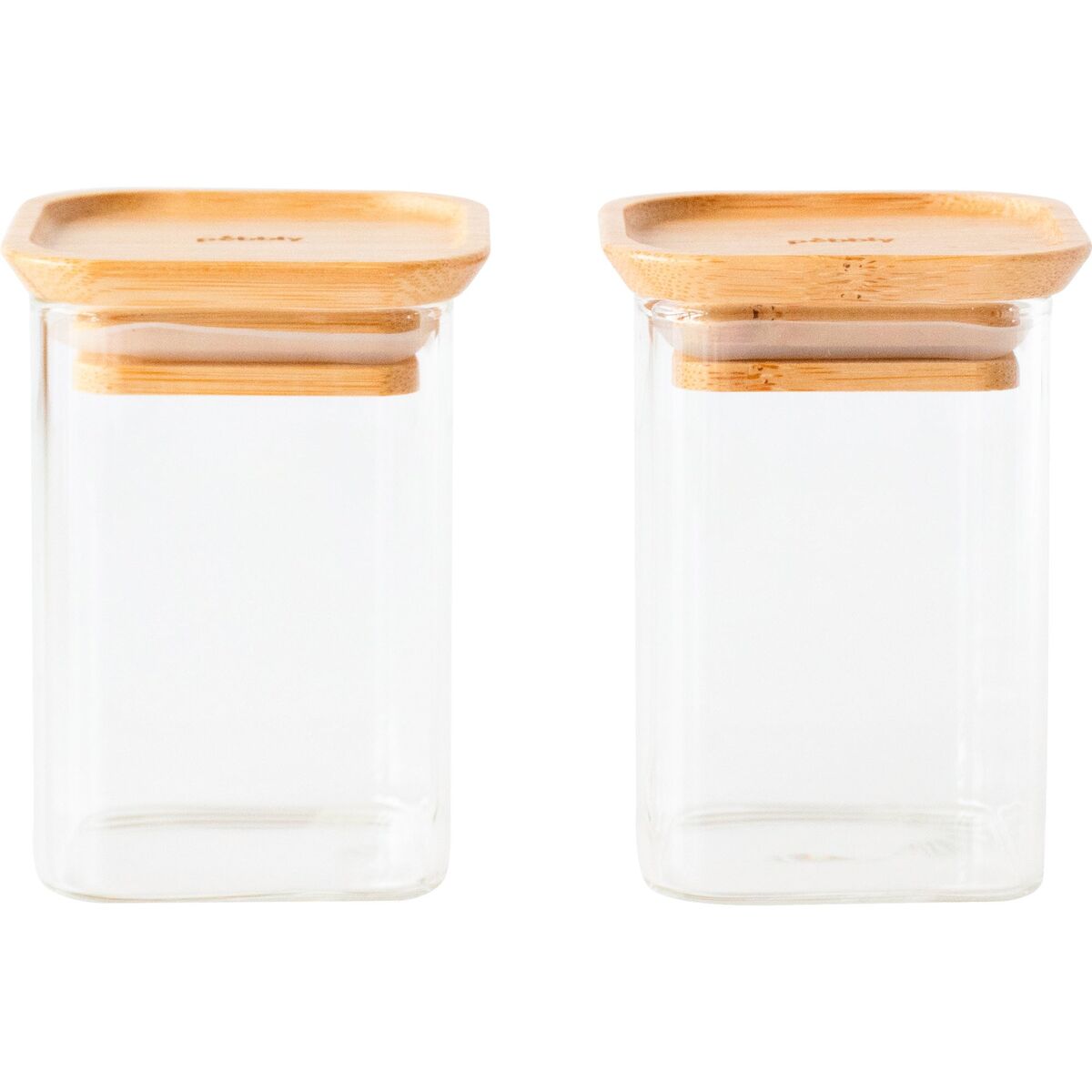 Opbevaringsglas med bambuslåg x-small, 2 stk.
