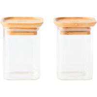 Opbevaringsglas med bambuslåg x-small, 2 stk.