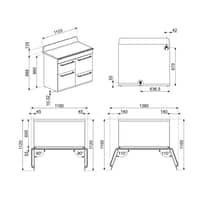 TR4110BL1 Victoria gaskomfur 110 cm, sort