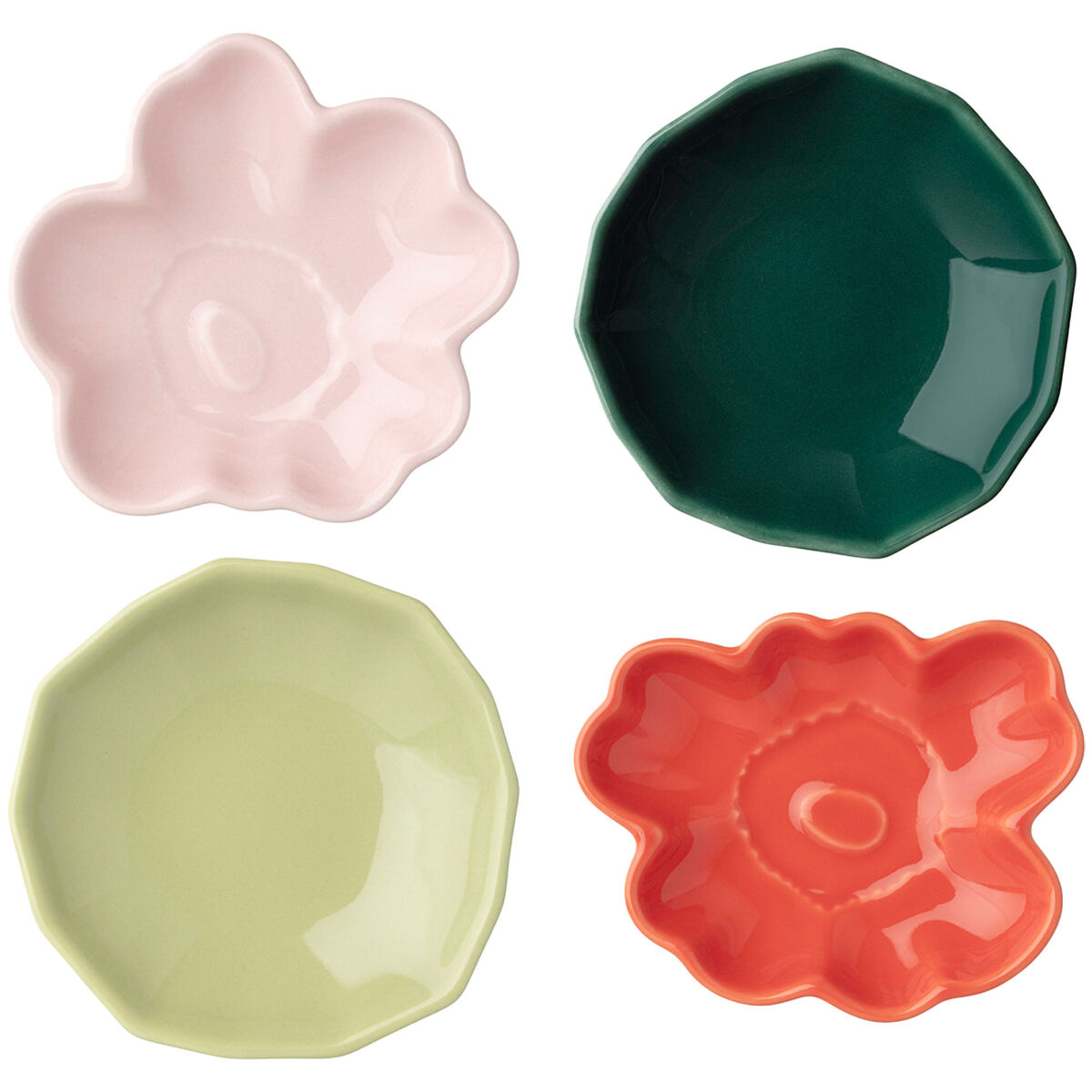 Unikko & Kivet Pink tallerken, 4 stk.
