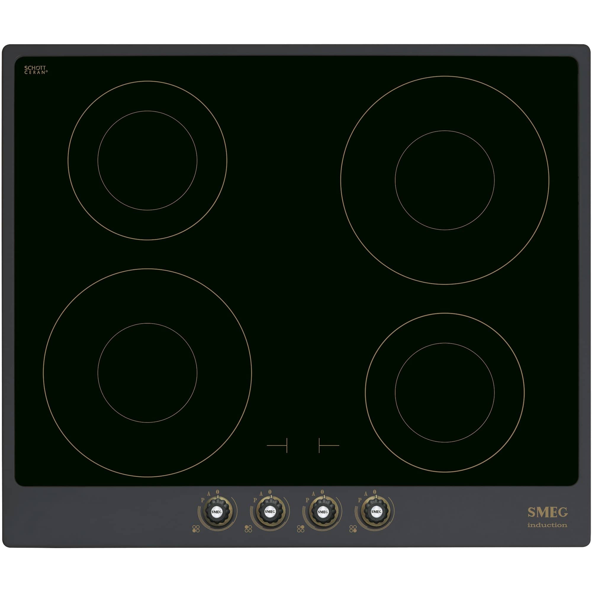 Produktfoto för Smeg 60 cm Cortina induktionshäll med Ram, Antracit