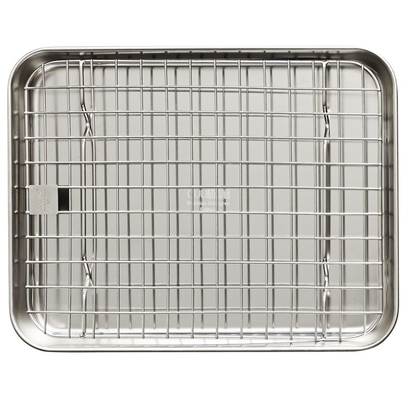 Gastrobleck + galler 26,5x20,5x2,5 cm, rostfritt stål