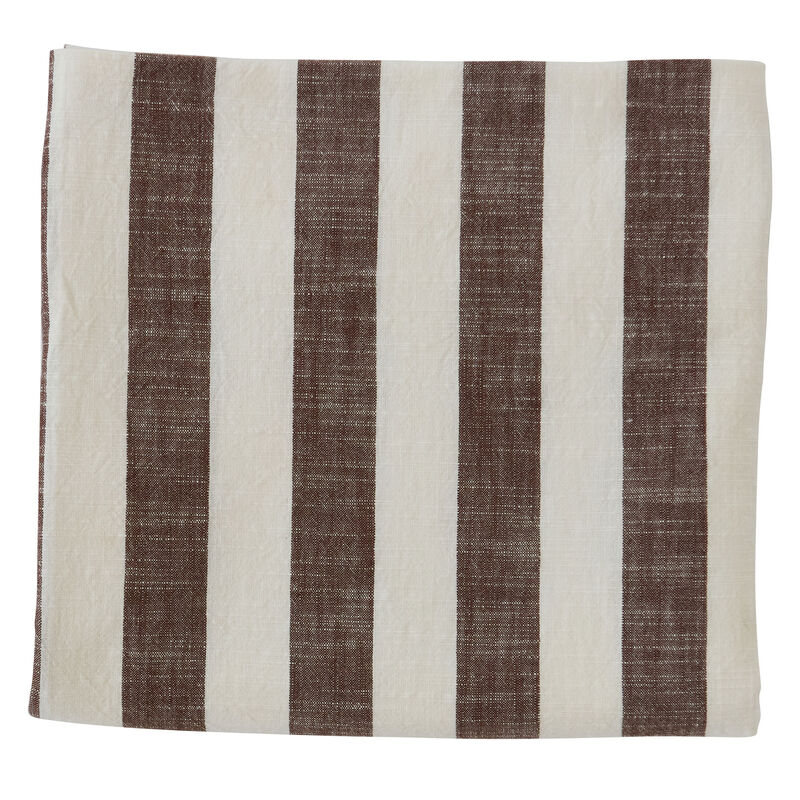 Raidallinen pöytäliina 260 x 140 cm, choco