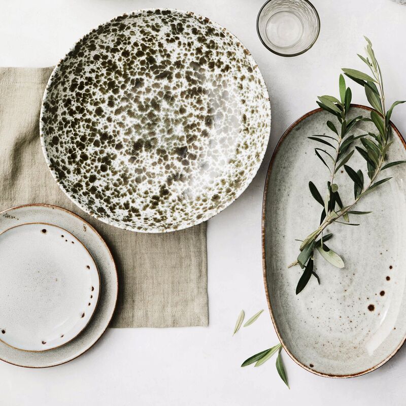 Taranto serveringsfat small 37 x 21,5 cm, beige