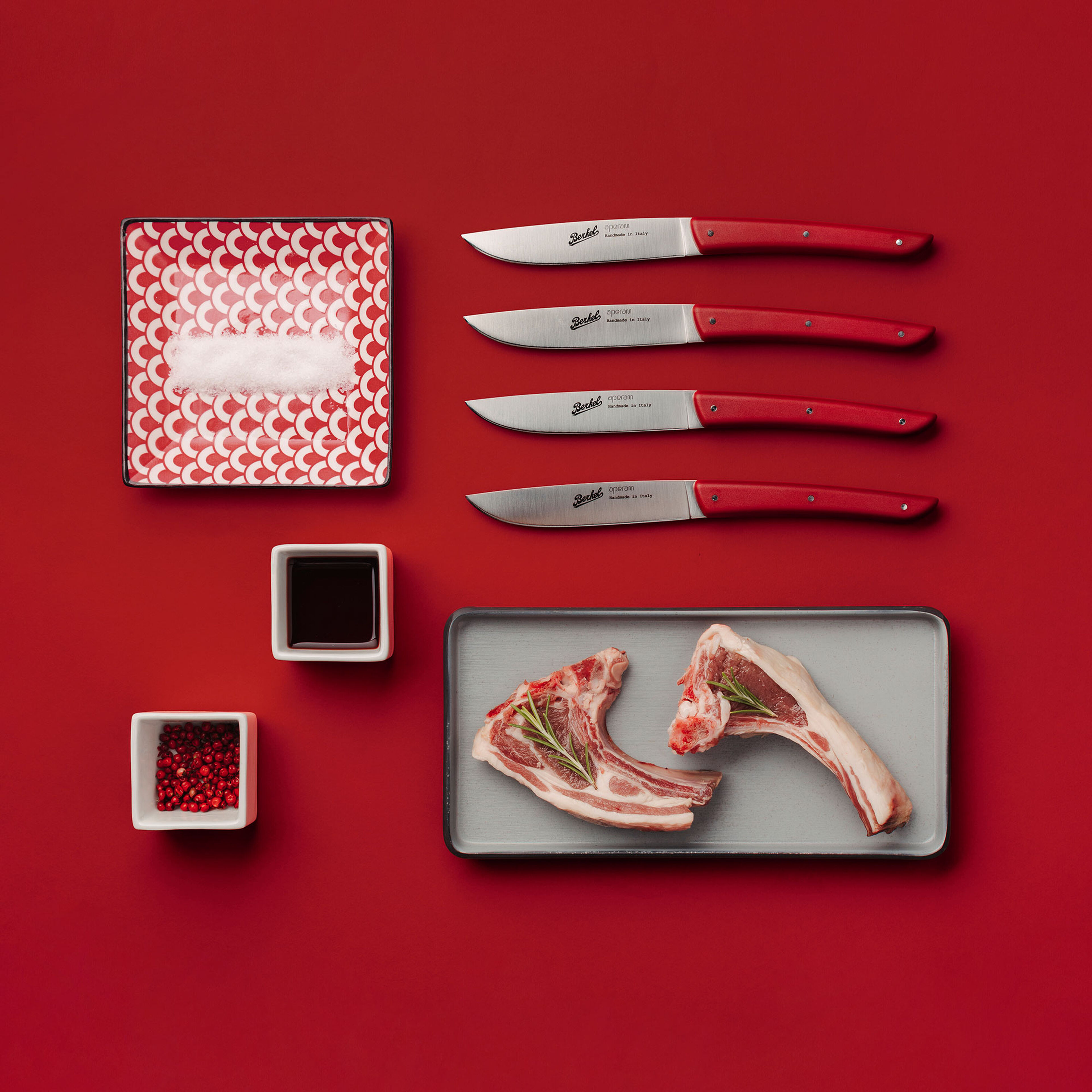 Steakkniv 4 stk, rød