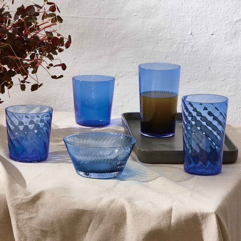 RAW Unique Swirl highballglas 45 cl, mørkblå