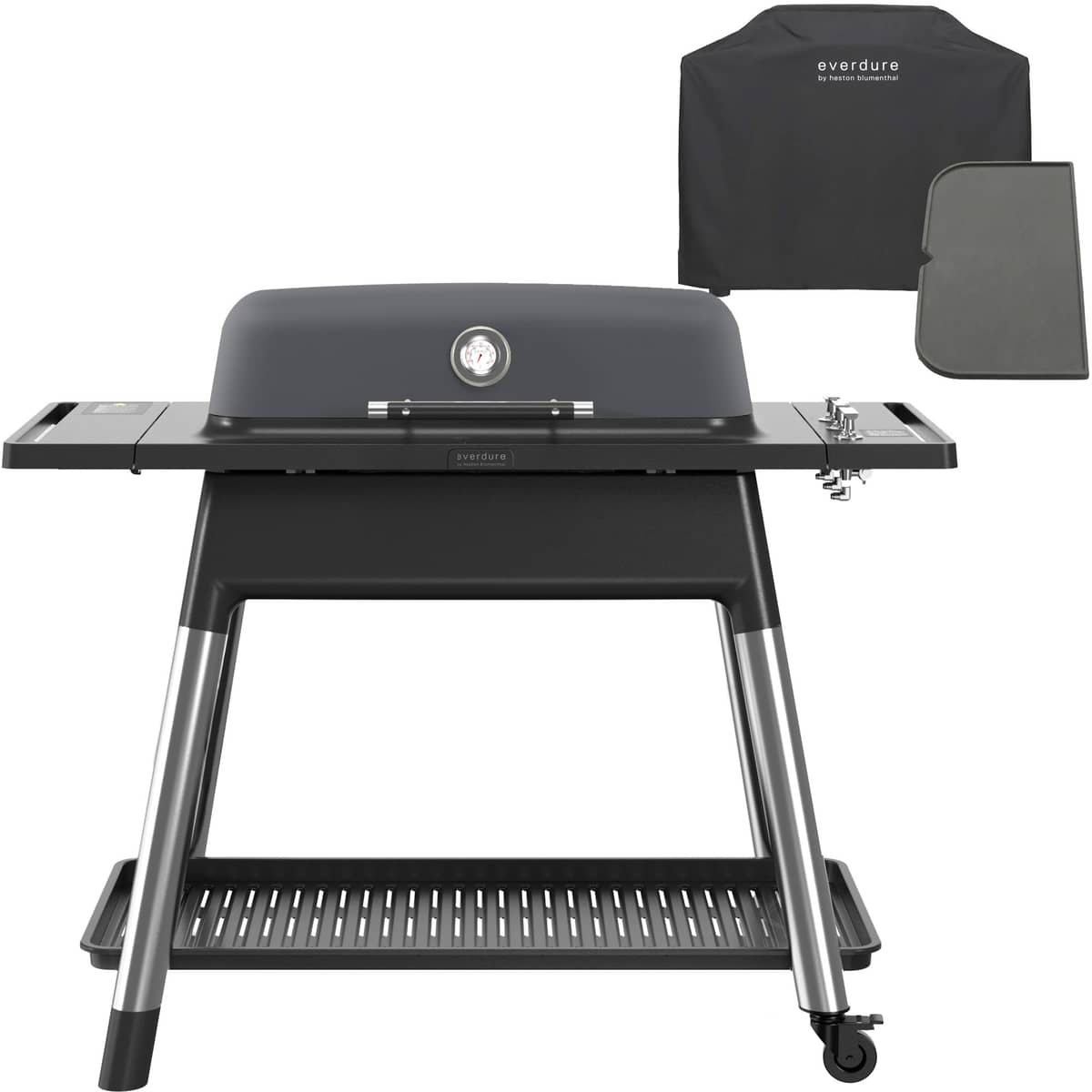 Furnace gasgrill + grillbetræk & grillplade, mat grafitgrå