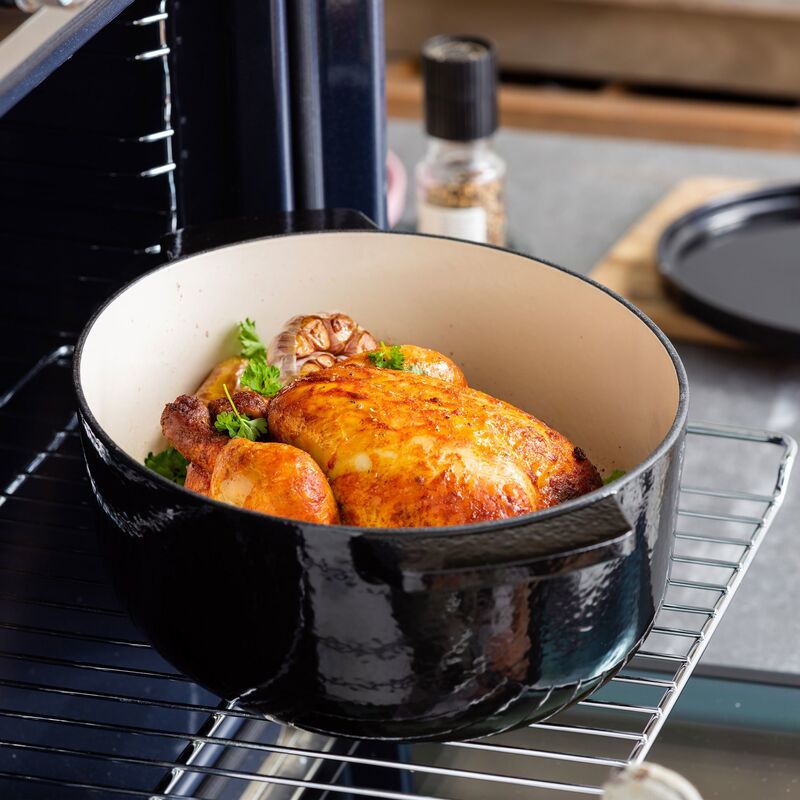 Valurautapata soikea 30 cm/5,6 litraa, onyx black