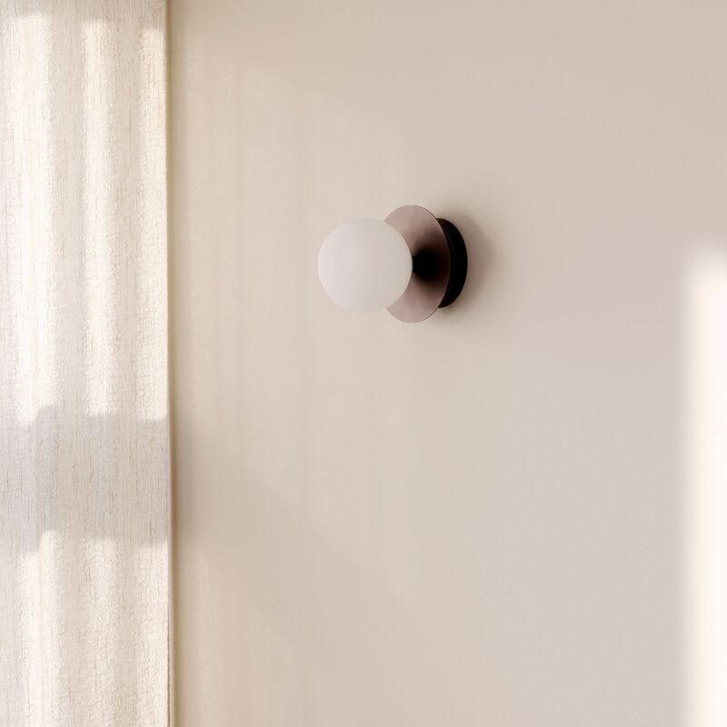 Art Deco vegglampe, bronse/hvit