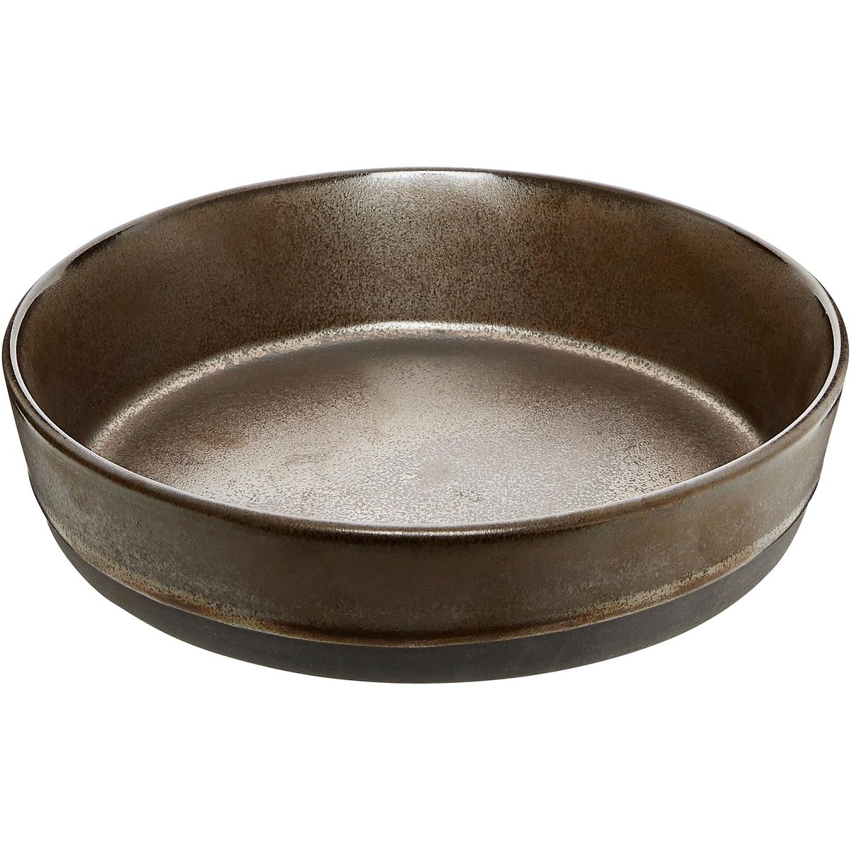 RAW dyb tallerken i stentøj 19,4 cm, metallisk brun