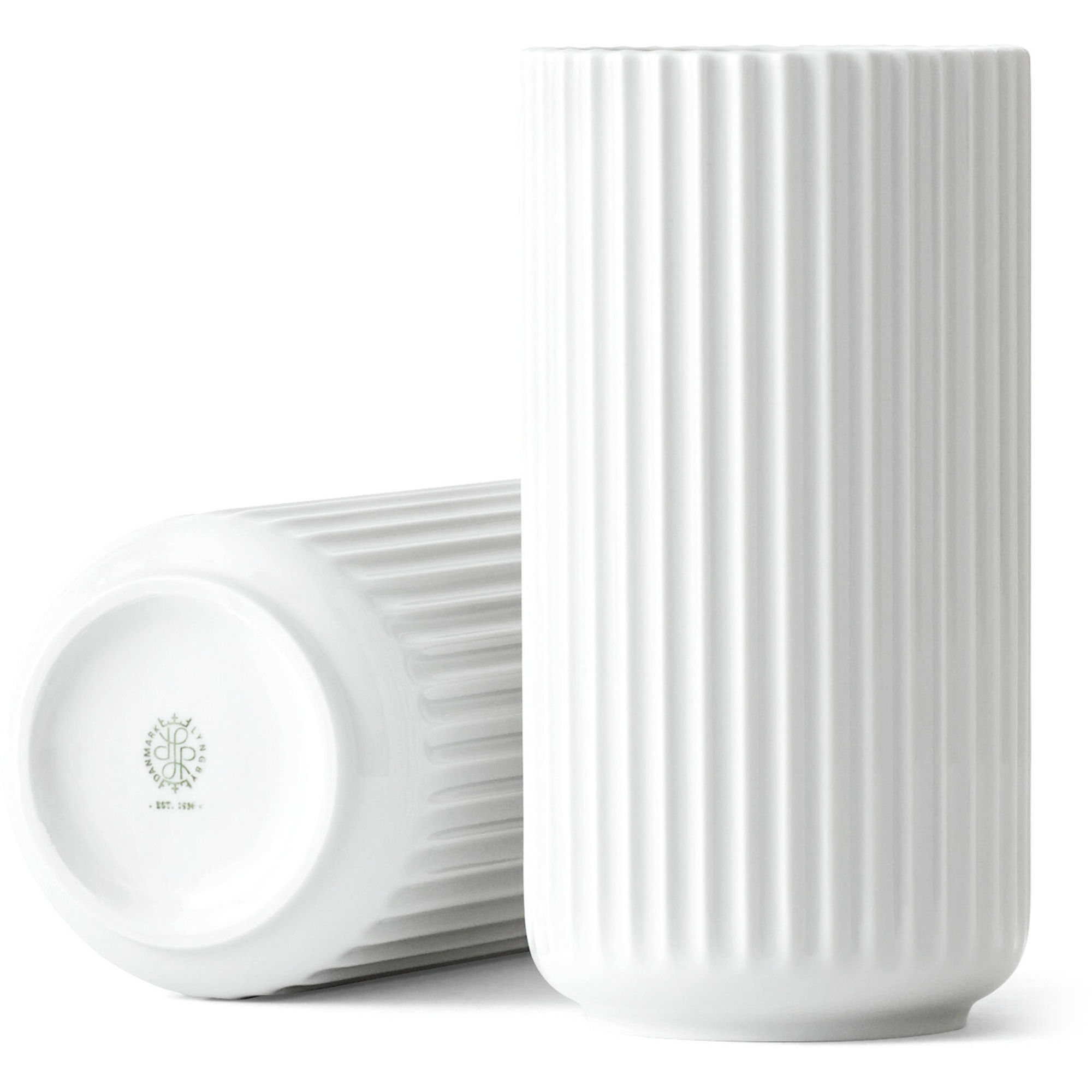 Lyngbyvasen 20 cm., porcelæn – hvid