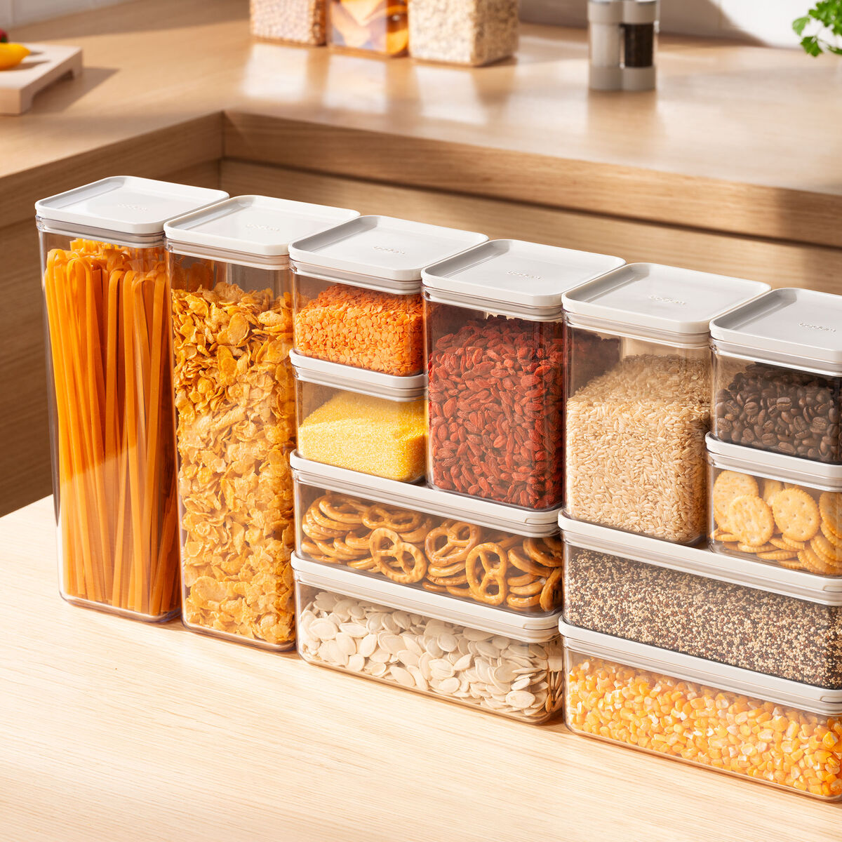 Canteen opbevaringsbeholdere 12 dele, hvid