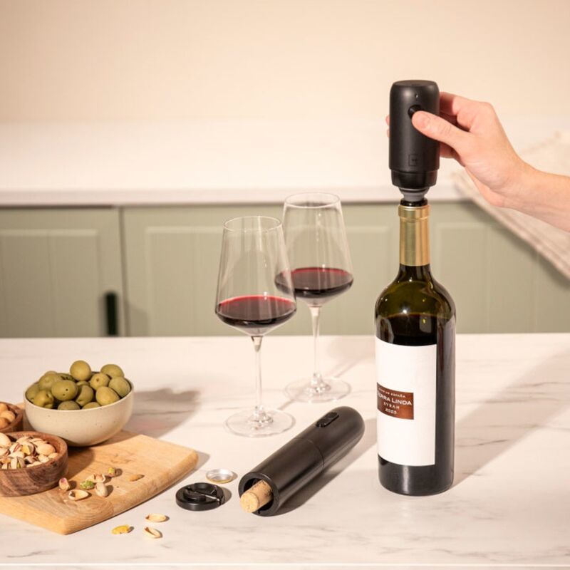 Wine Saver sähköinen viinipumppu, musta