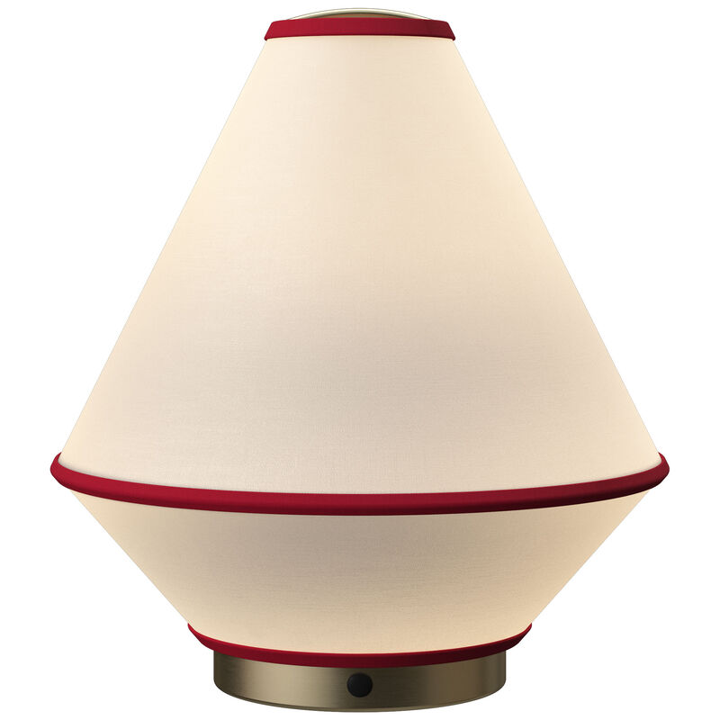 Tafta portabel bordslampa, röd/off-white