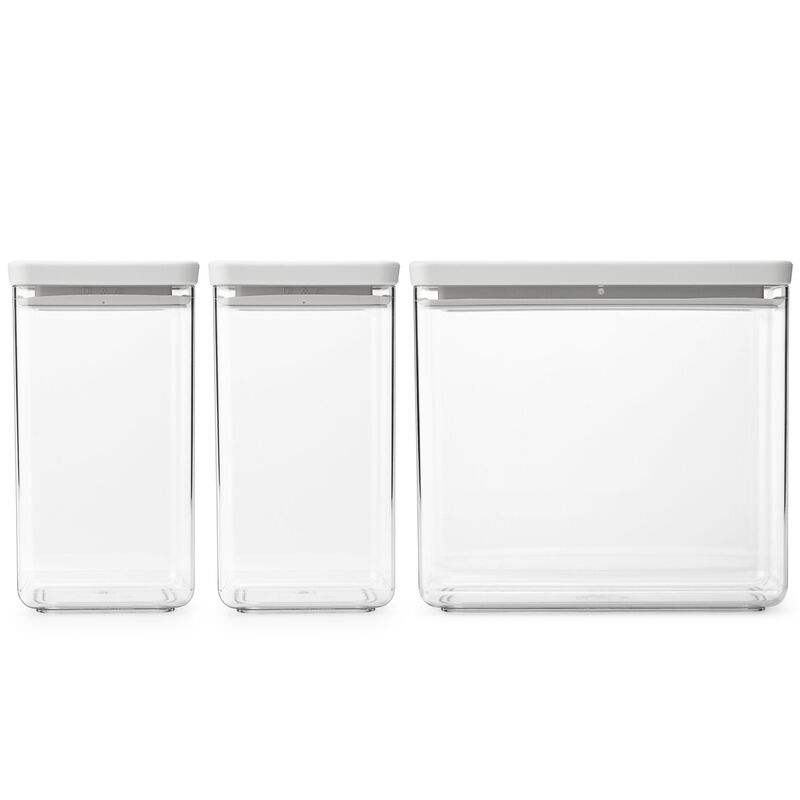 Tasty+ behållarset 3 delar, ljusgrå