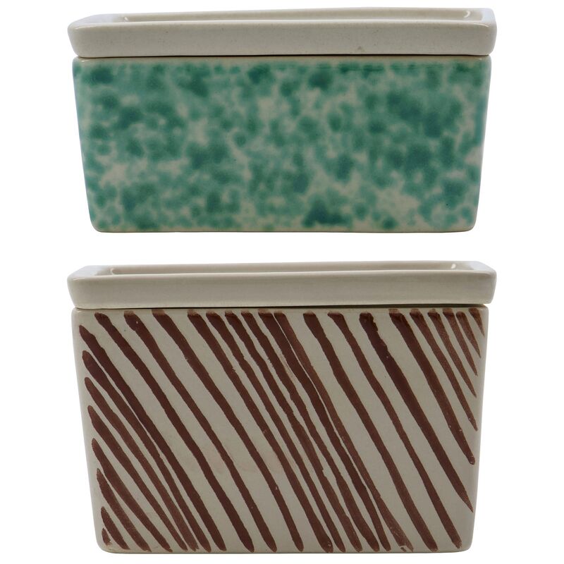 Diva förvaringslådor 2 st, stengods