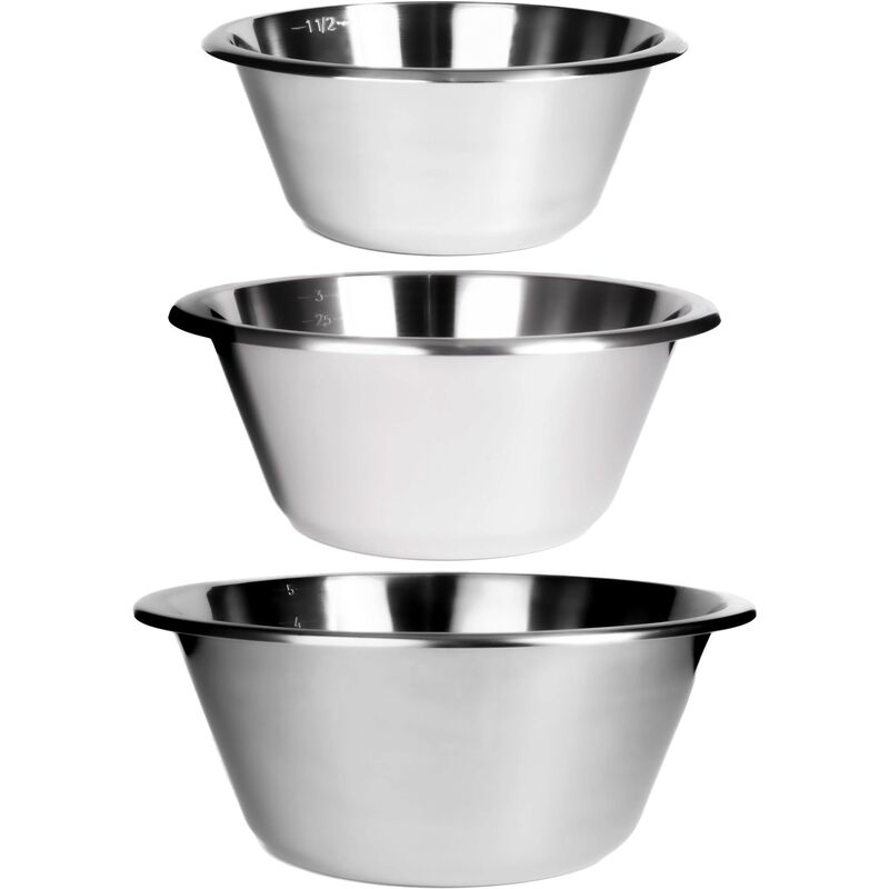 Røreskålesæt 3 stk, rustfrit stål