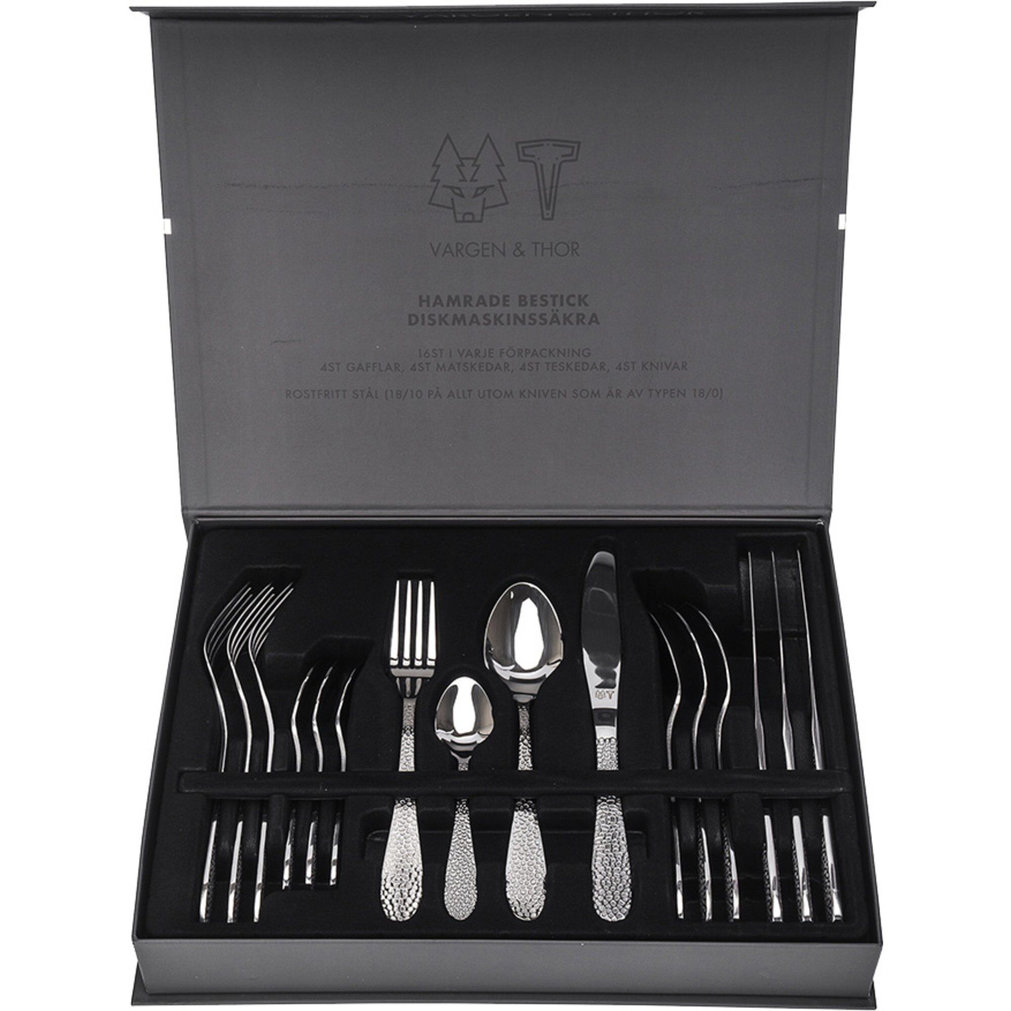 Alternativ bild 1 för Vargen & Thor FROST bestickset 16 delar, gråfot/silver