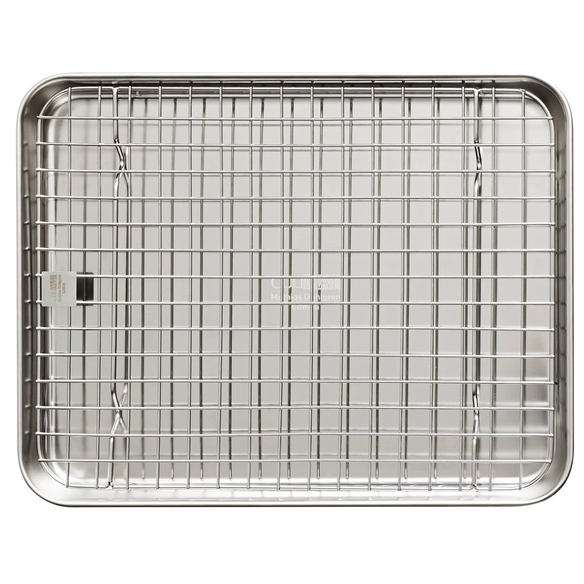 Stekebrett + rist 31,5 x 24,5 x 2,5 cm, rustfritt stål