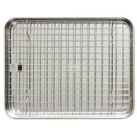 Gastro-bakke og rist 31,5 x 24,5 x 2,5 cm, rustfrit stål