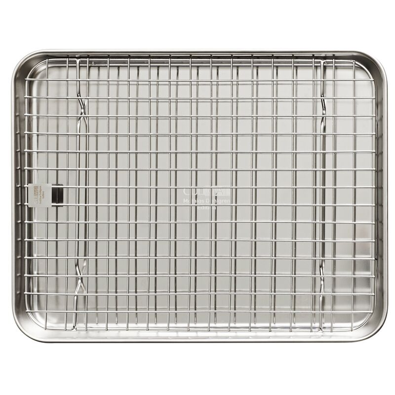 Gastrobleck + galler 31,5x24,5x2,5 cm, rostfritt stål