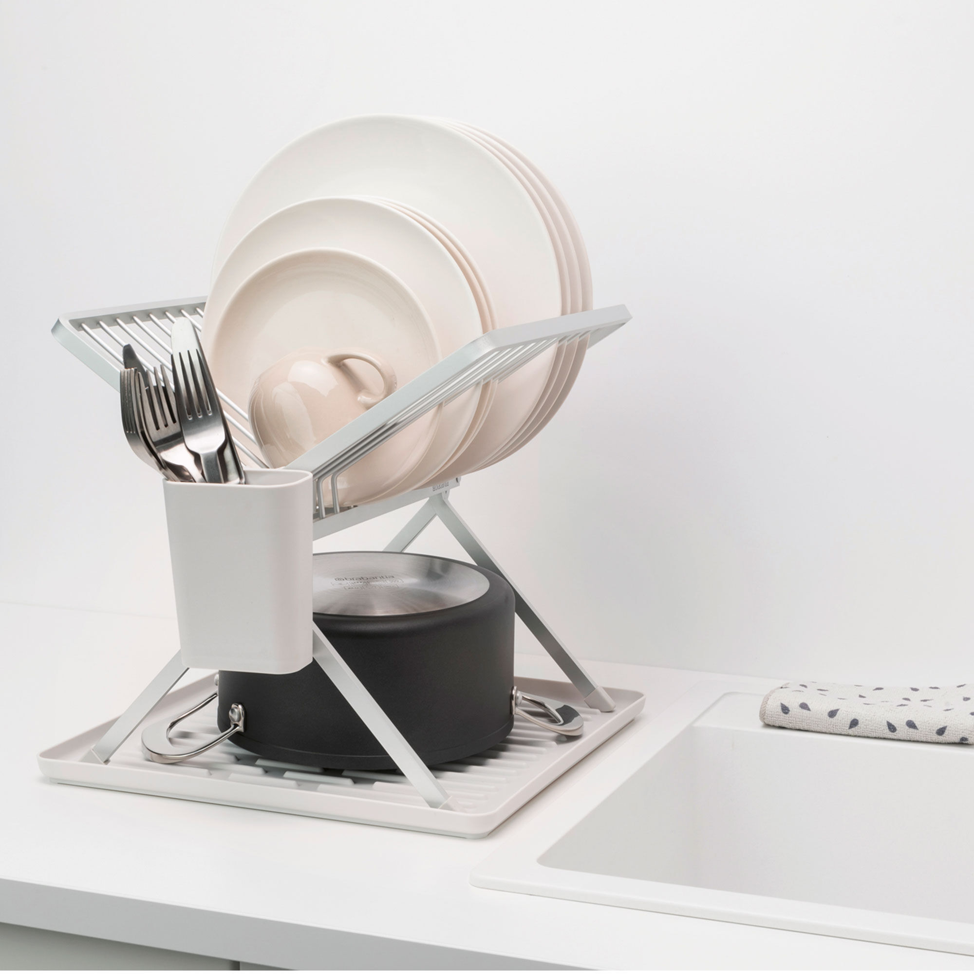 SinkSide hopfällbart diskställ, ljusgrå