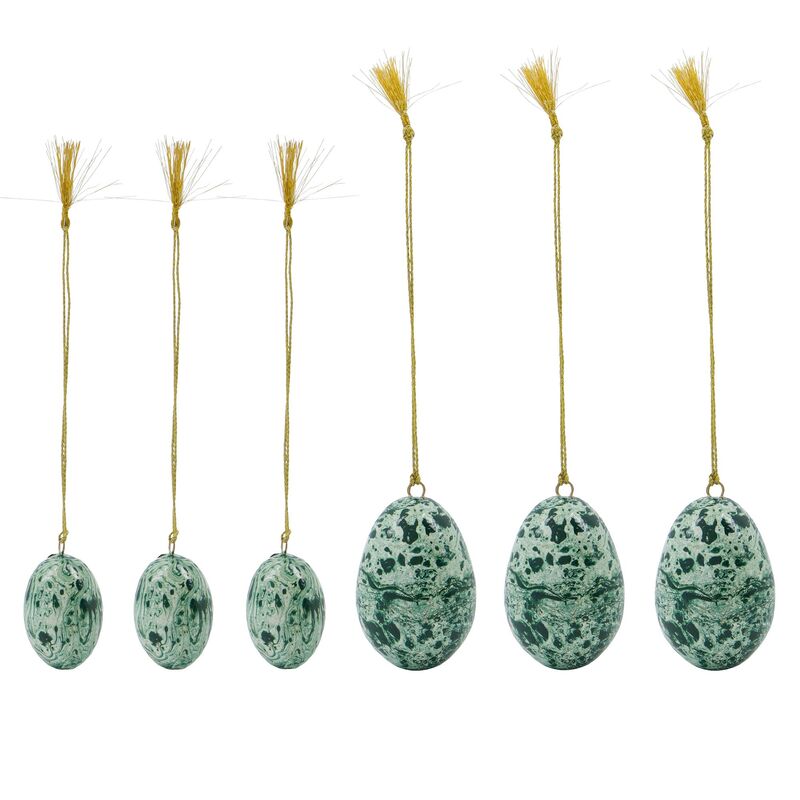 Ægge påskepynt 6-pak, grøn