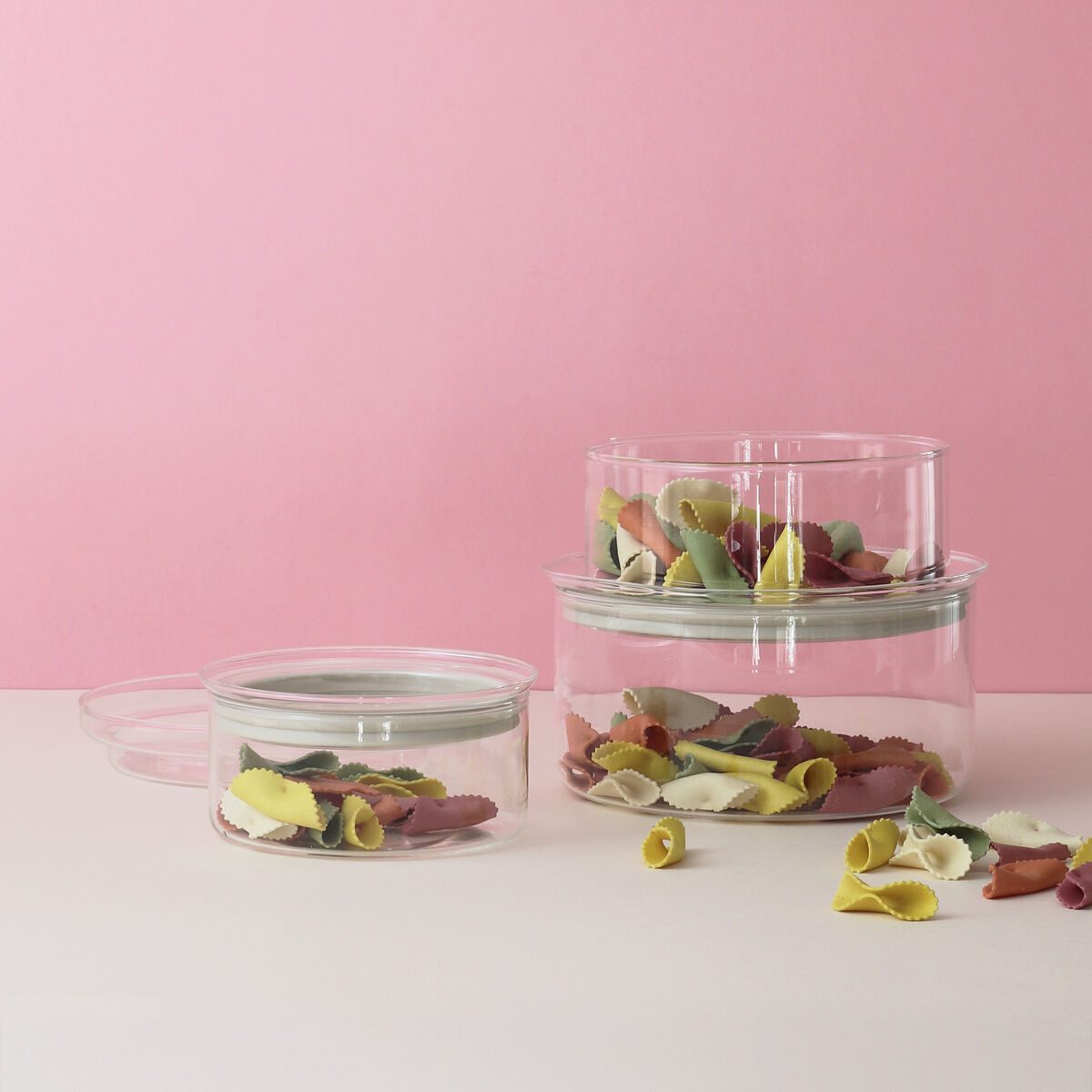 Store-It oppbevaringsglass 1,2 liter, lysegrå