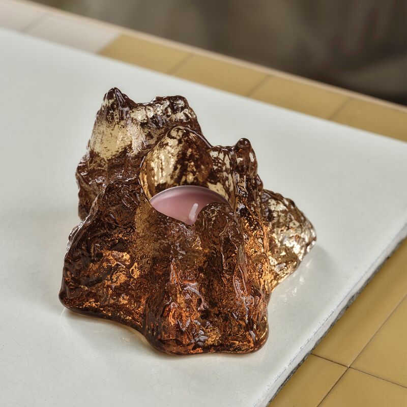 The Rock ljuslykta 9 cm, bärnsten