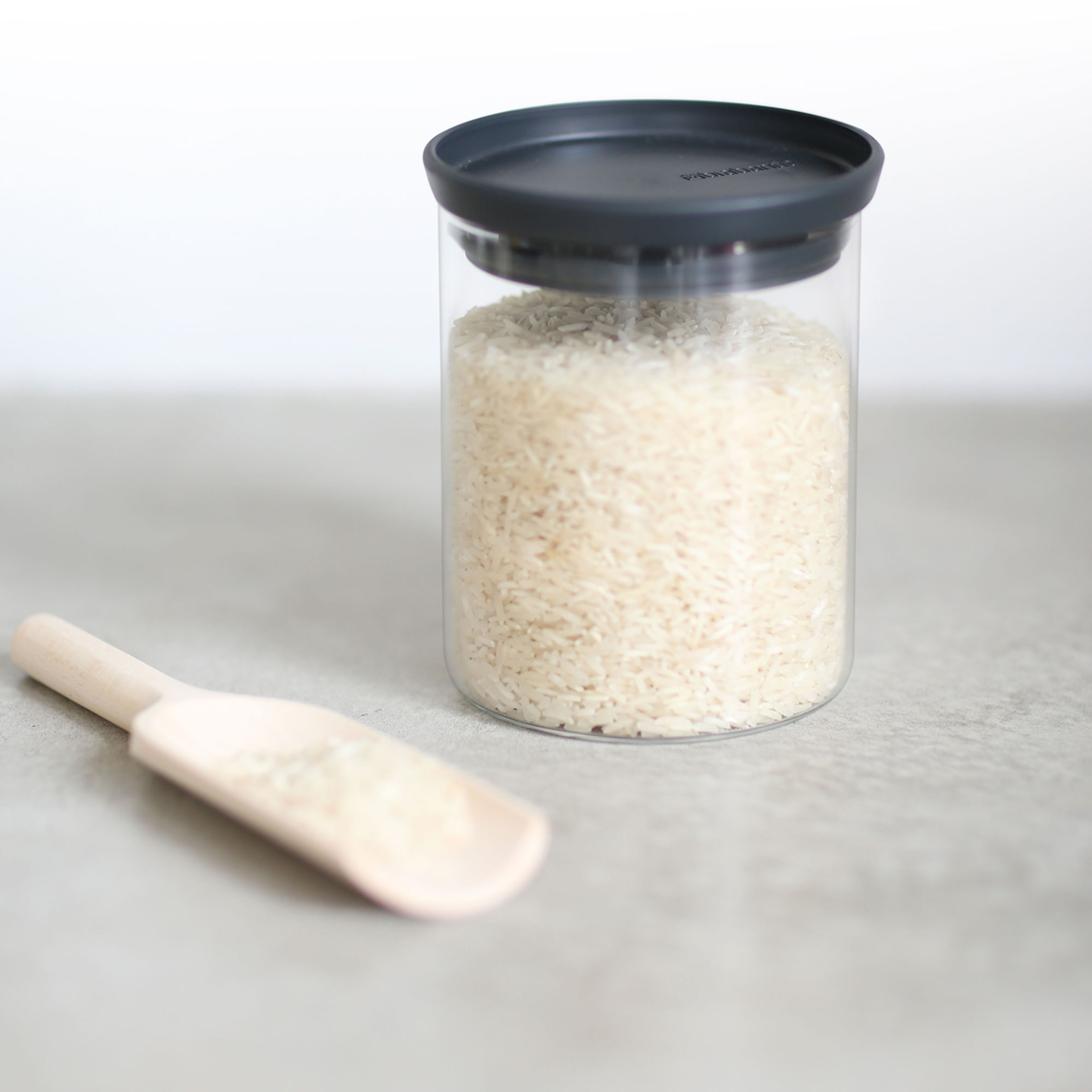 Stabelbar glasskrukke 0,6 liter, transparent