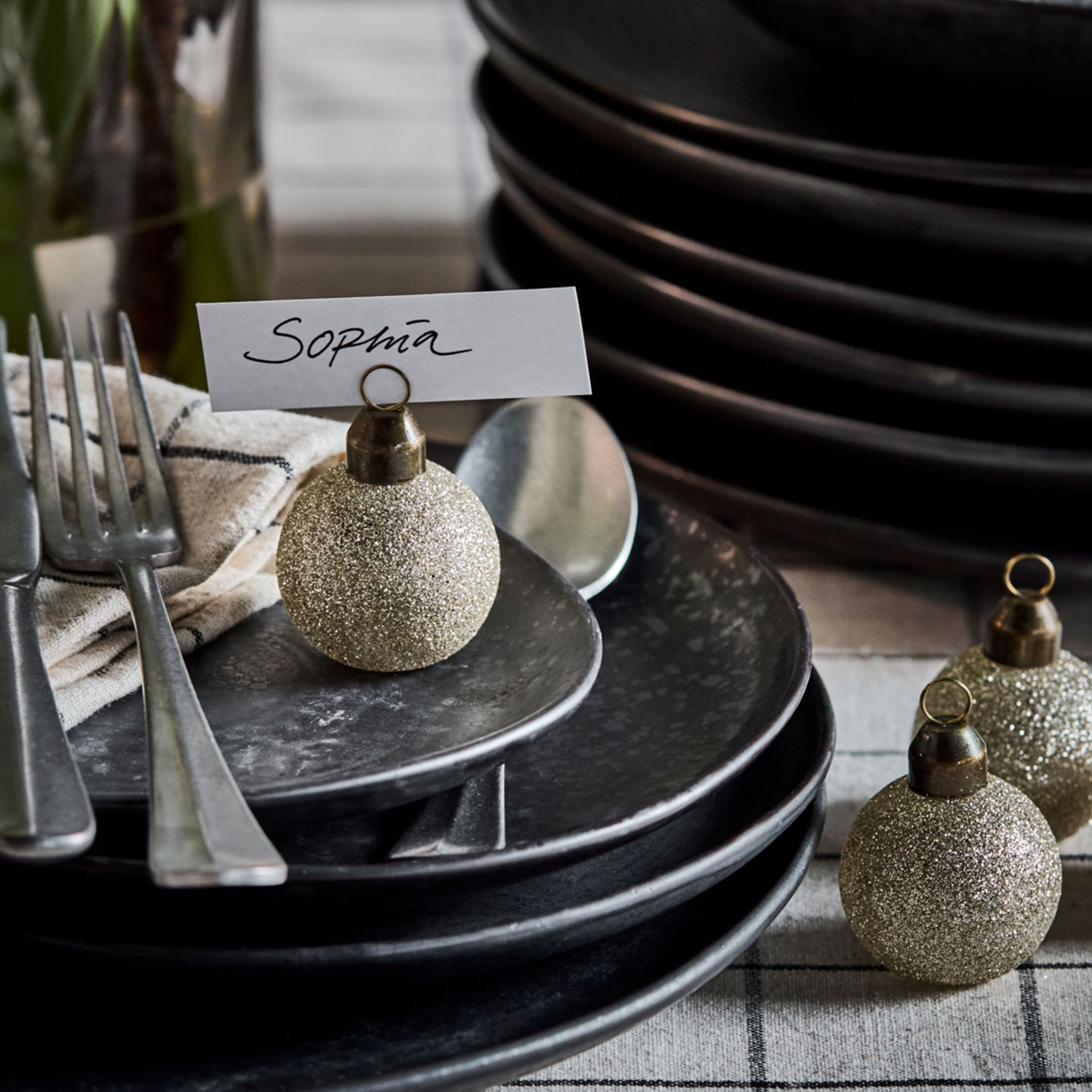 House Doctor Glitter kortholder 6-pakning