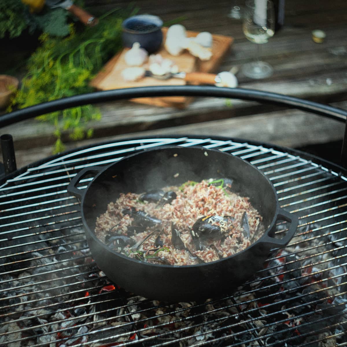 Norden Grill Chef gjutjärnsgryta med lock 30 cm