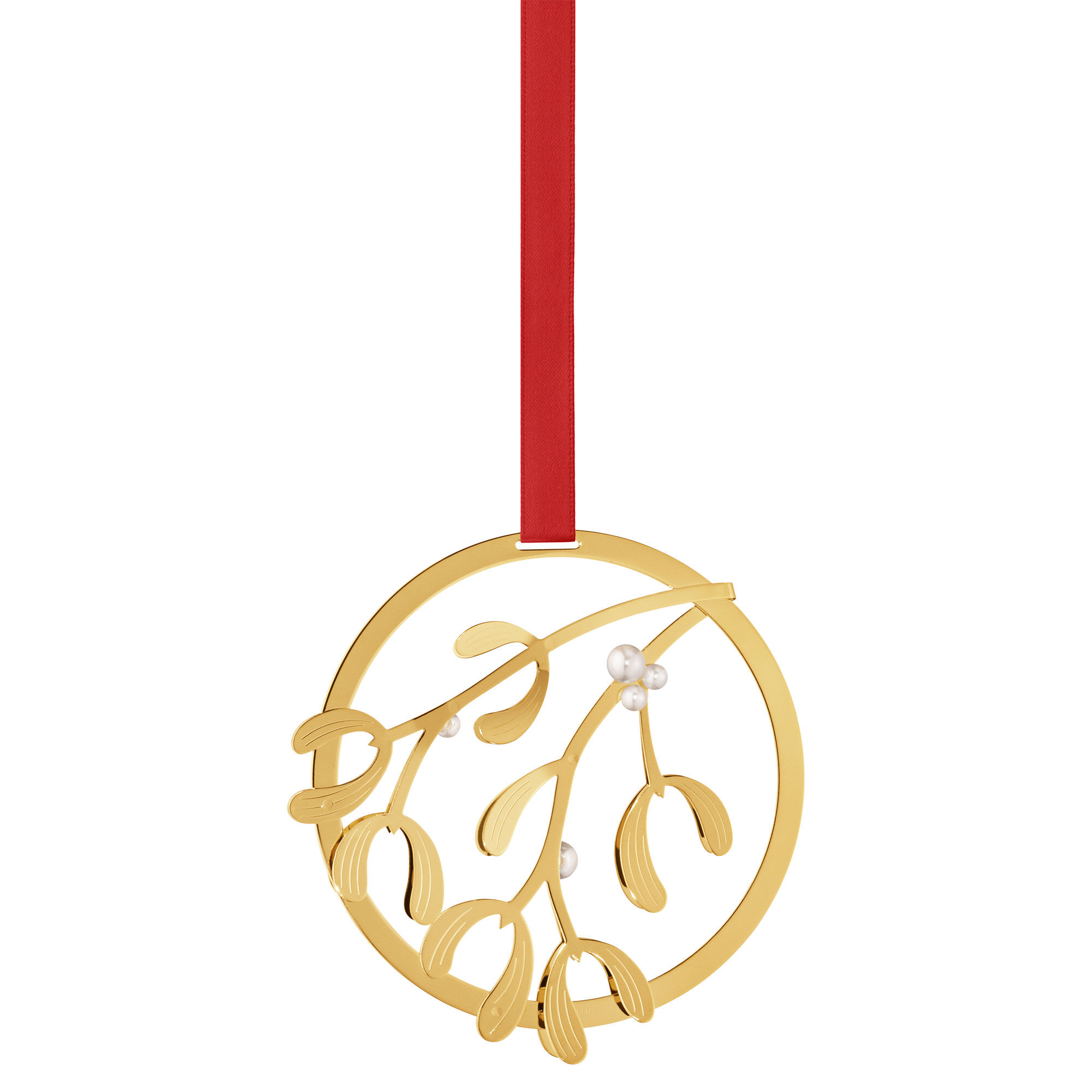 Georg Jensen Christmas Mobile Mistletoe juledekorasjon, 18K gull