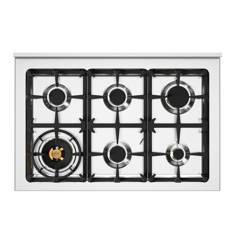 Bertazzoni HER96L2EXT Heritage gasspis 90 cm med dubbelugn och 6 brännare, rostfritt stål