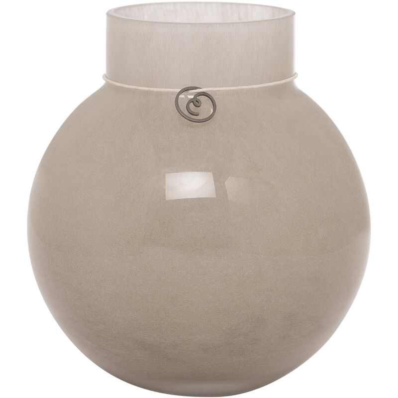 Glasvas rund 14 cm Ø13cm, beige