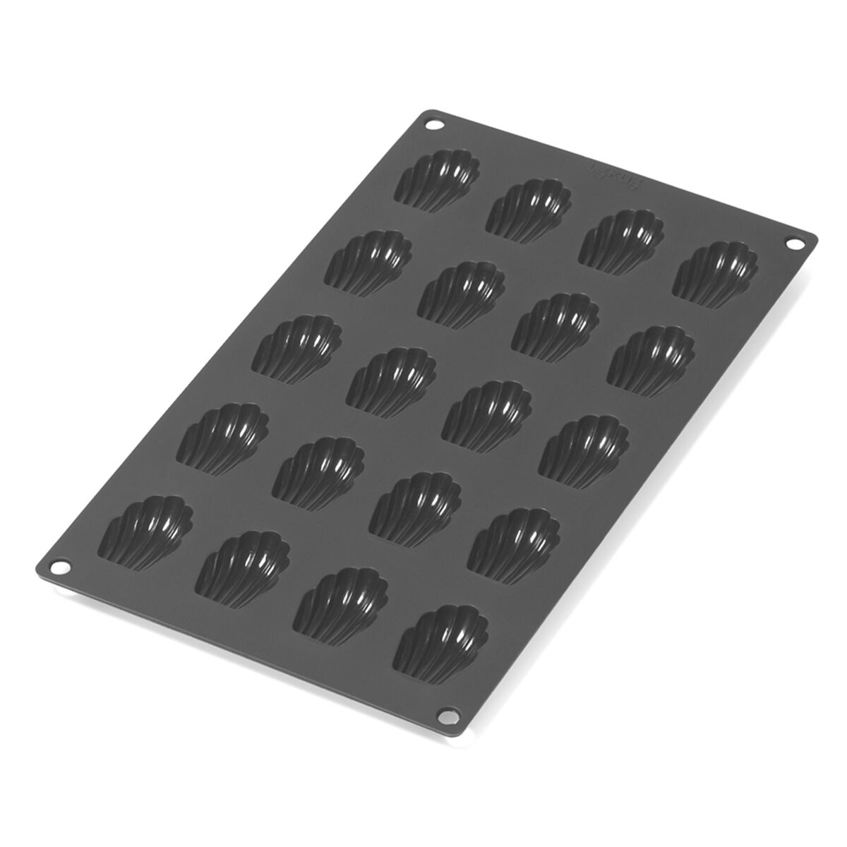 Mini-madeleines silikonform 20 hål, svart