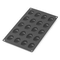 Mini-madeleines silikonform 20 hål, svart