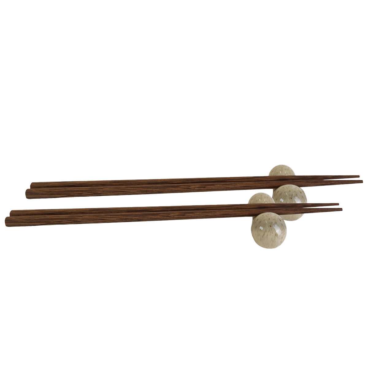 Porto ätpinnar med hållare 2 set, beige