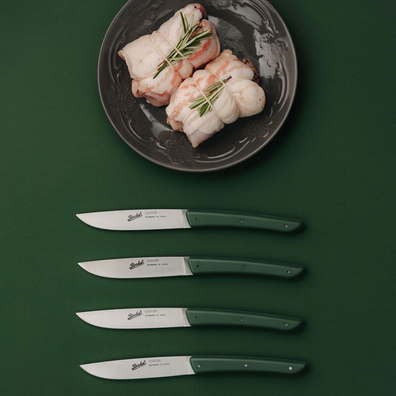 Steakkniv 4 stk, olivengrøn
